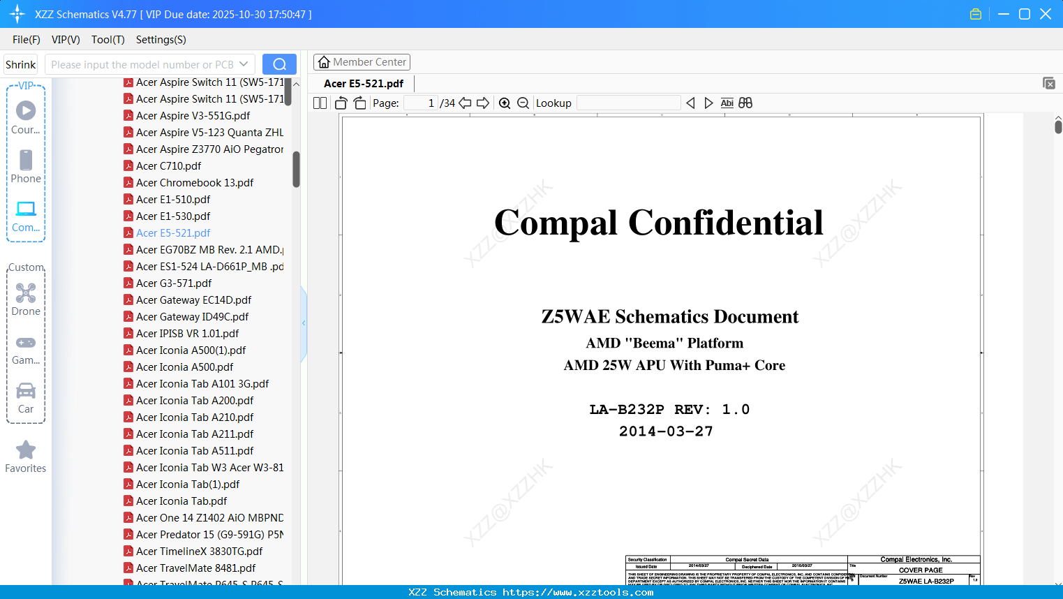 Laptop Acer E5-521